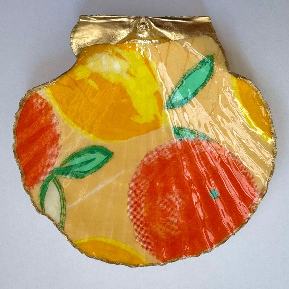 Vintage Citrus Fruit Botanical Trinket Dish - Picture 4 of 5